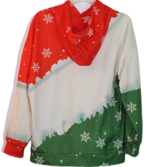 Christmas Sweatshirt Hoodie Christmas Tree's Orange Green White… - Picture 3 of 8